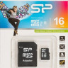 Карта памяти microSDHC UHS-I U1 Silicon Power 16 ГБ, 40 МБ/с, Class 10, SP016GBSTH010V10SP, 1 шт., переходник SD
