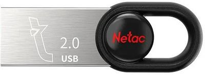 Флешка USB NETAC UM2 64ГБ, USB2.0, серебристый и черный [nt03um2n-064g-20bk]