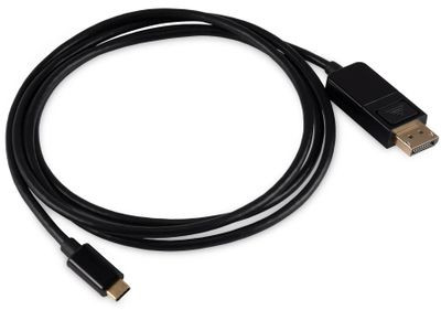 Кабель Buro USB Type-C (m) (прямой) - DisplayPort (m) (прямой), GOLD , круглое, 1.5м, черный [bu-typec-dp-1.5m]