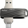Флешка USB NETAC US11 32ГБ, USB3.2, черный и серебристый [nt03us11c-032g-32bk]