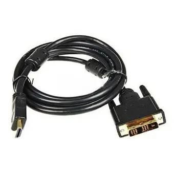 Кабель Buro HDMI (m) - DVI-D (m), GOLD , ферритовый фильтр , 5м, черный [hdmi-19m-dvi-d-5m]