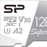 Карта памяти microSDXC UHS-I U3 Silicon Power Superior 128 ГБ, 100 МБ/с, Class 10, SP128GBSTXDA2V20SP, 1 шт., переходник SD