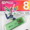 Флешка USB Silicon Power Helios 101 8ГБ, USB2.0, зеленый [sp008gbuf2101v1n]