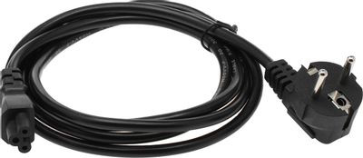 Кабель питания IEC C5 (3-pin) (прямой) - Евровилка (угловой), 1.8м, черный [469]