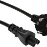 Кабель питания IEC C5 (3-pin) (прямой) - Евровилка (угловой), 1.8м, черный [469]