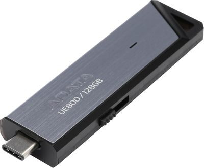 Флешка USB (Type-C) A-Data UE800 128ГБ, USB3.2, серебристый [aeli-ue800-128g-csg]