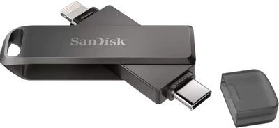 USB Type-C/Lightning Sandisk Phone Drive iXpand 256ГБ, USB3.0, черный [sdix70n-256g-gg6ne]