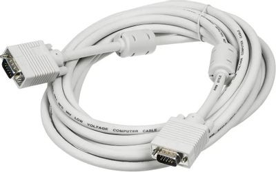 Кабель VGA Buro CAB016S-5M, VGA (m) - VGA (m), ферритовый фильтр , 5м, серый