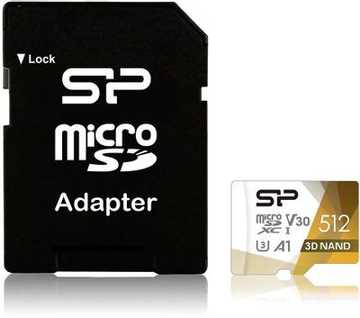 Карта памяти microSDXC UHS-I U3 Silicon Power Superior Pro Colorful 512 ГБ, 100 МБ/с, Class 10, SP512GBSTXDU3V20AB, 1 шт., переходник SD
