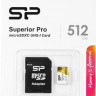 Карта памяти microSDXC UHS-I U3 Silicon Power Superior Pro Colorful 512 ГБ, 100 МБ/с, Class 10, SP512GBSTXDU3V20AB, 1 шт., переходник SD
