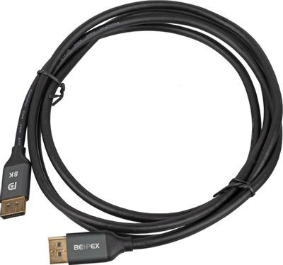 Кабель Display Port Ultra HD, DisplayPort (m) - DisplayPort (m), GOLD , 2м, пакет, черный