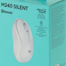 Мышь Logitech M240 Silent, оптическая, беспроводная, белый [910-007120]
