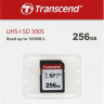 Карта памяти SDXC UHS-I U3 Transcend 256 ГБ, 100 МБ/с, Class 10, TS256GSDC300S, 1 шт., без адаптера