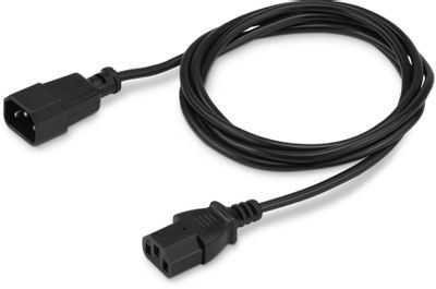 Кабель-удлинитель питания Buro IEC C13 (прямой) - IEC C14 (прямой), 1.8м, черный [an23-1008]
