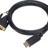 Кабель Display Port DisplayPort (m) - DVI (m), GOLD , 2м, черный