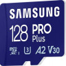 Карта памяти microSDXC UHS-I U3 Samsung Pro PLUS 128 ГБ, 180 МБ/с, Class 10, MB-MD128SA, 1 шт., переходник SD