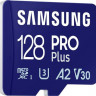 Карта памяти microSDXC UHS-I U3 Samsung Pro PLUS 128 ГБ, 180 МБ/с, Class 10, MB-MD128SA, 1 шт., переходник SD