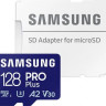 Карта памяти microSDXC UHS-I U3 Samsung Pro PLUS 128 ГБ, 180 МБ/с, Class 10, MB-MD128SA, 1 шт., переходник SD