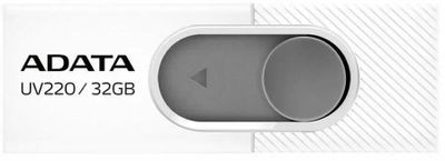Флешка USB A-Data UV220 32ГБ, USB2.0, белый и серый [auv220-32g-rwhgy]
