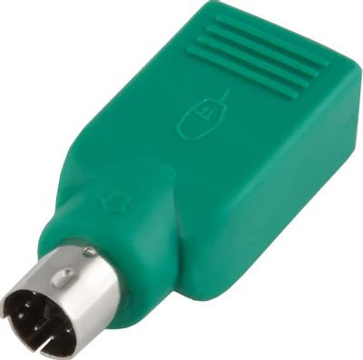 Переходник USB PS/2 (m) - USB A(f), зеленый