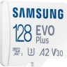 Карта памяти microSDXC UHS-I Samsung EVO Plus 128 ГБ, 160 МБ/с, Class 10, MB-MC128SA/EU, 1 шт., переходник SD