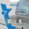 Флешка USB NETAC U116 4ГБ, USB2.0, белый [nt03u116n-004g-20wh]