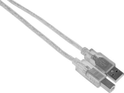 Кабель USB2.0 Buro USB A(m) - USB B(m), 1.8м, прозрачный [usb2.0-am/bm-trans]