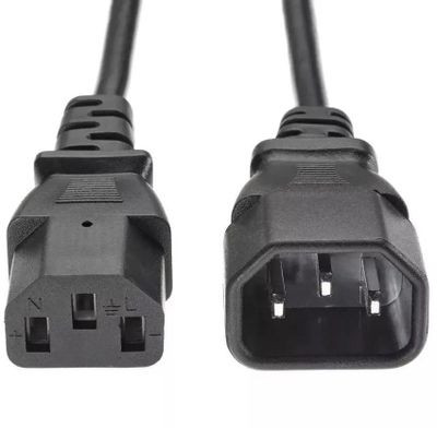 Кабель-удлинитель питания PREMIER 5-284, IEC C13 (прямой) - IEC C14 (прямой), круглое, 1.8м, Bulk, черный [5-284(0.75) 1.8]