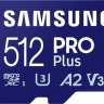 Карта памяти microSDXC UHS-I U3 Samsung Pro PLUS 512 ГБ, 180 МБ/с, Class 10, MB-MD512SA, 1 шт., переходник SD