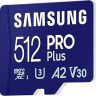 Карта памяти microSDXC UHS-I U3 Samsung Pro PLUS 512 ГБ, 180 МБ/с, Class 10, MB-MD512SA, 1 шт., переходник SD