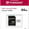 Карта памяти microSDXC UHS-I U1 Transcend 64 ГБ, 100 МБ/с, Class 10, TS64GUSD300S-A, 1 шт., переходник SD