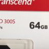 Карта памяти microSDXC UHS-I U1 Transcend 64 ГБ, 100 МБ/с, Class 10, TS64GUSD300S-A, 1 шт., переходник SD