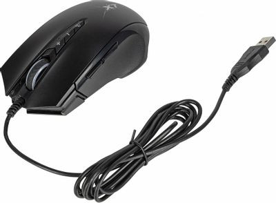 Мышь A4TECH X89, игровая, оптическая, проводная, USB, черный [x89 (black)]