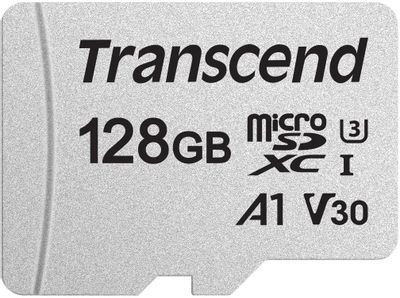 Карта памяти microSDXC UHS-I U3 Transcend 128 ГБ, 100 МБ/с, TS128GUSD300S, 1 шт., без адаптера