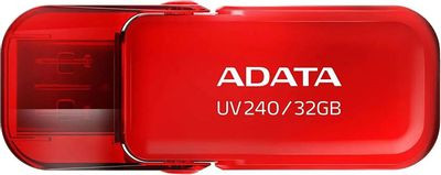 Флешка USB A-Data UV240 32ГБ, USB2.0, красный [auv240-32g-rrd]