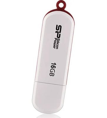 Флешка USB Silicon Power LuxMini 320 16ГБ, USB2.0, белый [sp016gbuf2320v1w]