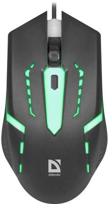 Мышь Defender Flash MB-600L, игровая, оптическая, проводная, USB, черный [52600]