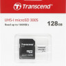 Карта памяти microSDXC UHS-I U3 Transcend 128 ГБ, 100 МБ/с, TS128GUSD300S-A, 1 шт., переходник SD