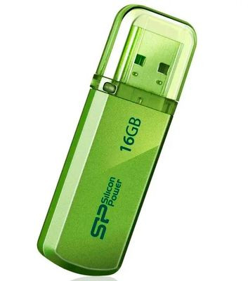 Флешка USB Silicon Power Helios 101 16ГБ, USB2.0, зеленый [sp016gbuf2101v1n]