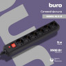 Сетевой фильтр Buro 600SH-16-5-B, 5м, черный