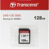 Карта памяти SDXC UHS-I U1 Transcend 128 ГБ, 100 МБ/с, Class 10, TS128GSDC300S, 1 шт., без адаптера