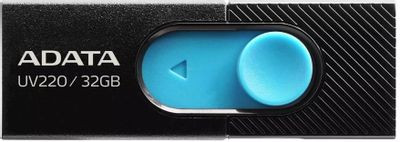 Флешка USB A-Data UV220 32ГБ, USB2.0, черный и синий [auv220-32g-rbkbl]