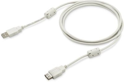 Кабель USB2.0 Buro USB A(m) - USB A(f), ферритовый фильтр , 1.8м, серый [usb2.0-am-af-1.8m-mg]
