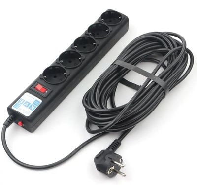 Сетевой фильтр Ippon BK-6-EU-3-16-B, 3м, черный