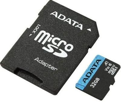 Карта памяти microSDXC UHS-I U1 A-Data Premier Pro 32 ГБ, 85 МБ/с, 10X, Class 10, AUSDH32GUICL10A1-RA1, 1 шт., переходник SD