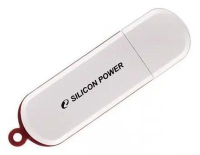 Флешка USB Silicon Power LuxMini 320 64ГБ, USB2.0, белый [sp064gbuf2320v1w]