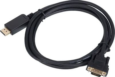 Кабель 1.1v, DisplayPort (m) - VGA (m), GOLD , 2м, черный