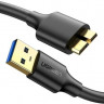 Кабель UGREEN US130, USB 3.0 A(m) - micro USB 3.0 B (m), GOLD , ферритовый фильтр , 2м, черный [10843]