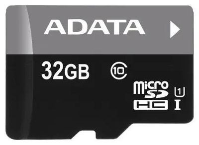 Карта памяти microSDHC UHS-I U1 A-Data 32 ГБ, Class 10, AUSDH32GUICL10-RA1, 1 шт., переходник SD