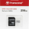 Карта памяти microSDXC UHS-I U3 Transcend 256 ГБ, 100 МБ/с, Class 10, TS256GUSD300S-A, 1 шт., переходник SD